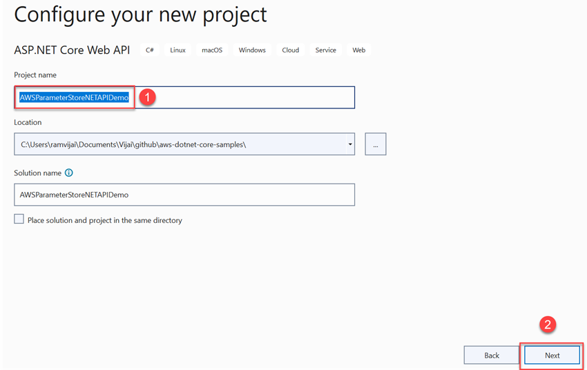 How to access parameters from AWS Systems Manager Parameter store in .NET 6 Web API